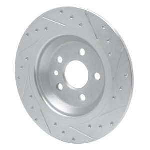 Volvo V60 Cross Country Brake Rotor (1) - Rear Left - R1 Concepts - Drilled & Slotted - Silver - `07-`18